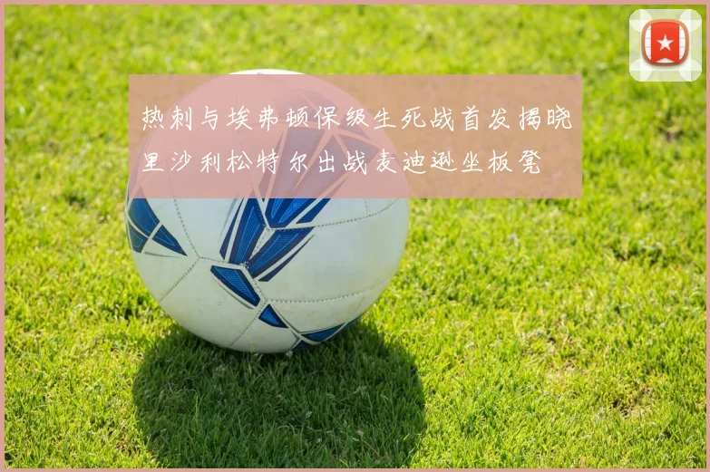 热刺与埃弗顿保级生死战首发揭晓里沙利松特尔出战麦迪逊坐板凳